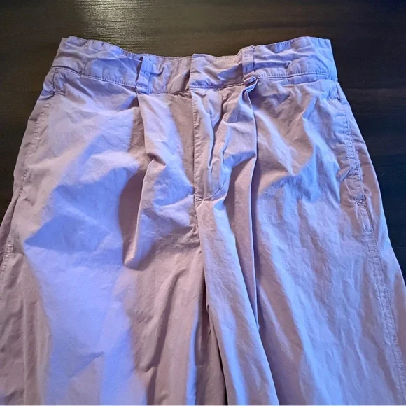 Free People Lavender Trousers with Pleats, Relaxed Fit Crisp Fabric - Picture 3 of 4